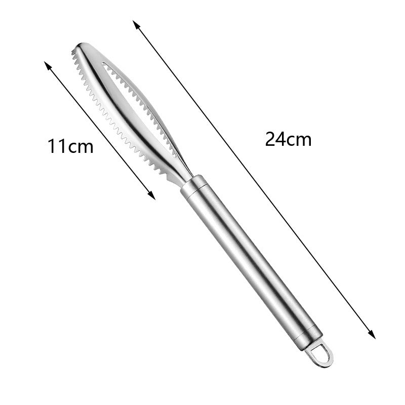430 Stainless Steel Scale Removing Artifact Fish Killing Tool Kitchen Gadgets $9.50 Dana Fashion style: Scale plane Dana's Kitchen Product category: kitchen gadget set Specification: fish scale plane, flat mouth fish bone clip, oblique mouth fish bone cli