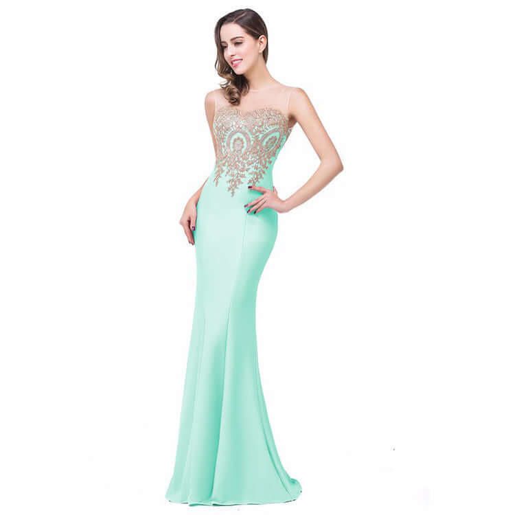 Amazon Europe dress sexy back hollow applique package hip dress fishtail skirt female perspective $56.41 Dana Fashion Color: Mint Green Size: L Women's clothing *Main fabric composition Polyester (polyester) * skirt type fishtail skirt *popular elements *