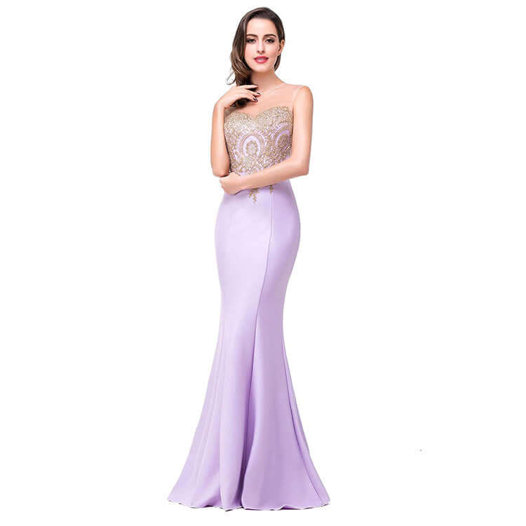 Amazon Europe dress sexy back hollow applique package hip dress fishtail skirt female perspective $56.41 Dana Fashion Color: Light purple Size: L Women's clothing *Main fabric composition Polyester (polyester) * skirt type fishtail skirt *popular elements