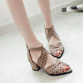 New Style Sandals Women's Large Size Back Zipper Thick Heel - DanaFashionstore