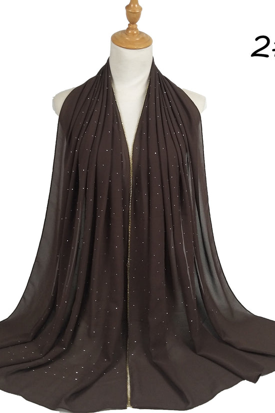 Chain Pearl Chiffon Hui Hood