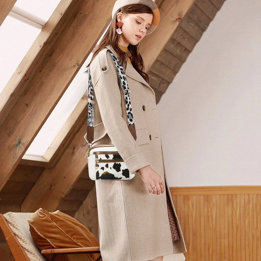 Cow Color Matching Multifunctional Zipper Crossbody Bag - DanaFashionstore