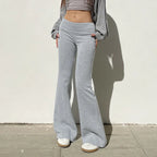 Autumn And Winter Solid Color Thin Velvet Casual Pants Low Waist Women - DanaFashionstore