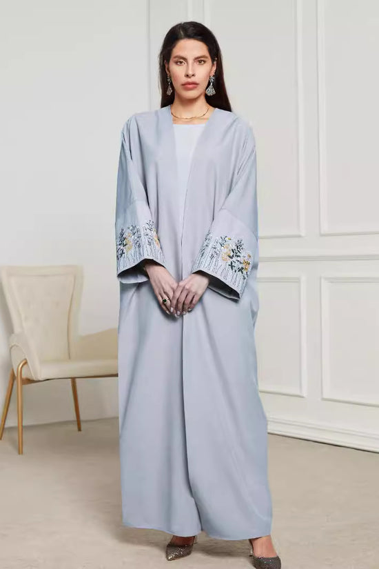 Middle East Muslim Clothing Robe Embroidered Cardigan Dress