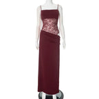 Y2K Lace Suspender Dress Fashion Sexy Lace Long Dresses Party Evening Club Beach Clothing For Women - DanaFashionstore