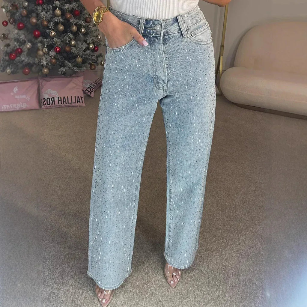 Women's High-end High Waist Straight Personalized Hot Girl High Street Trousers - DanaFashionstore