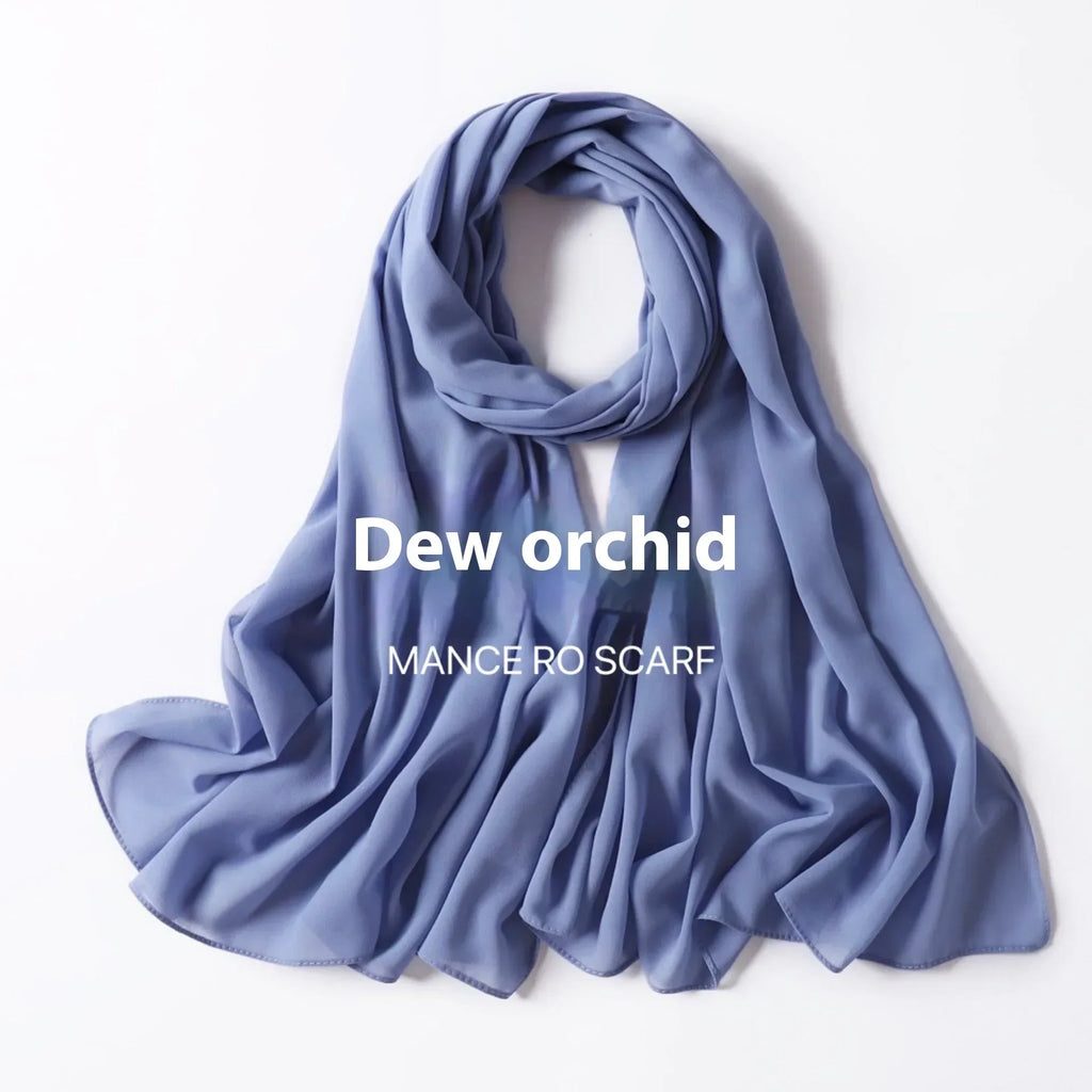 Pure Color Pearl Chiffon Scarf Headcloth Veil Chiffon Scarf - DanaFashionstore