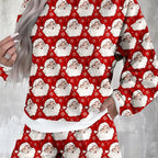 Women's Cute Style Printed Long Sleeve Casual Suit