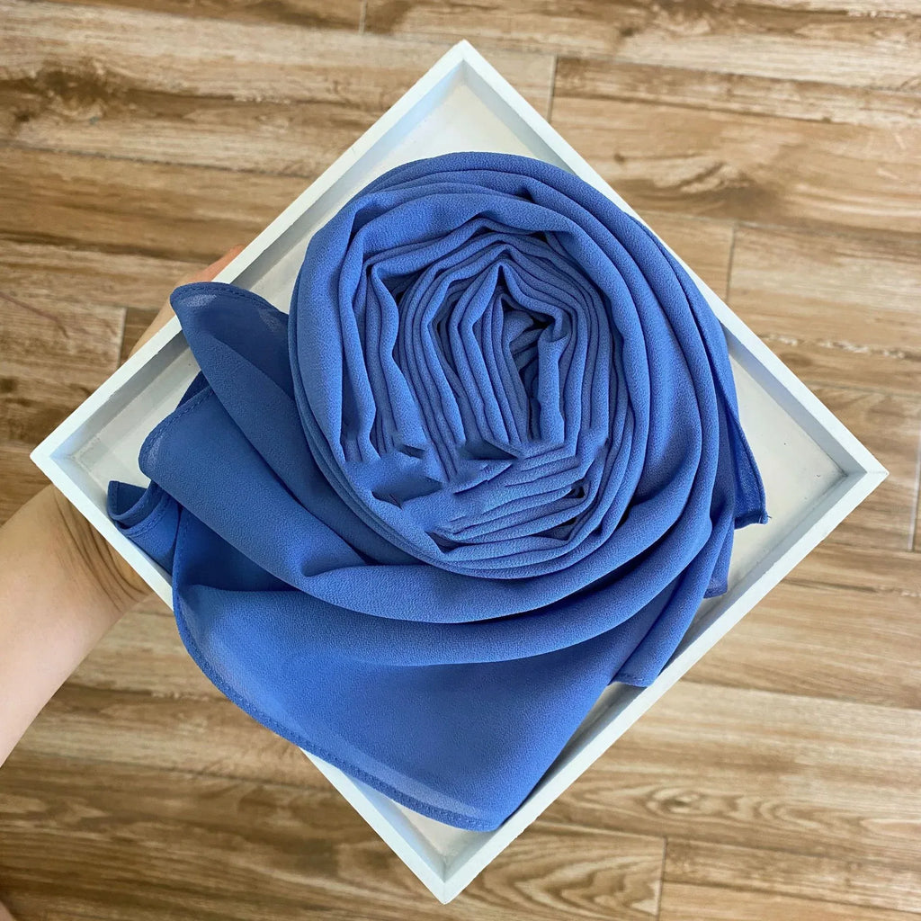 Women's Hijab Solid Pearl Chiffon Scarf - DanaFashionstore
