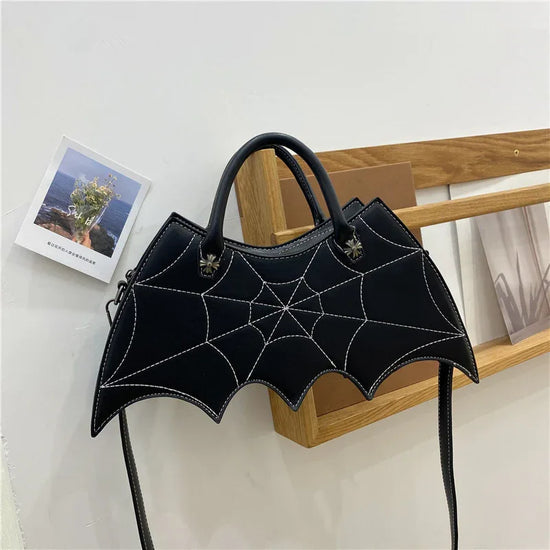 Halloween Spider Web Shape Shoulder Bags Personality Batgirl Tide Pu Handbags Fashoin Messenger Crossbody Bag - DanaFashionstore