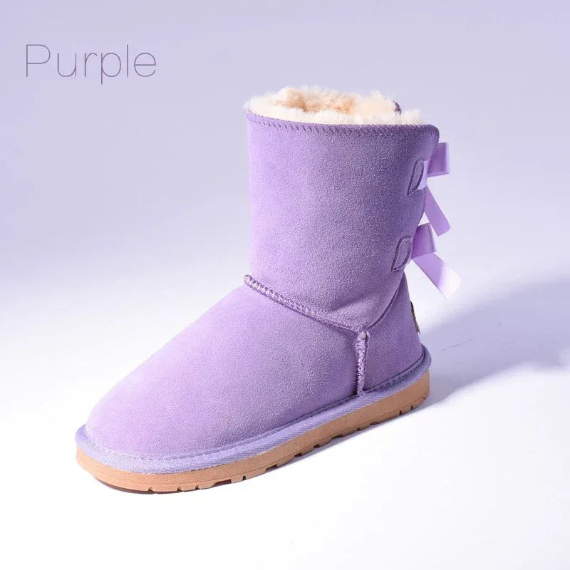 High Quality SALE Women Australia Snow Boots Warm Fur Baileys Bow Boots Women Winter Boots Snow Boots Big Size - DanaFashionstore