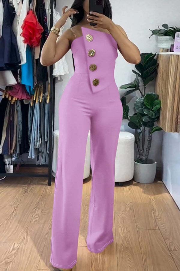 Tube Top Irregular Design Jumpsuit 2026 - Loose Casual Jumpsuit - DanaFashionstore