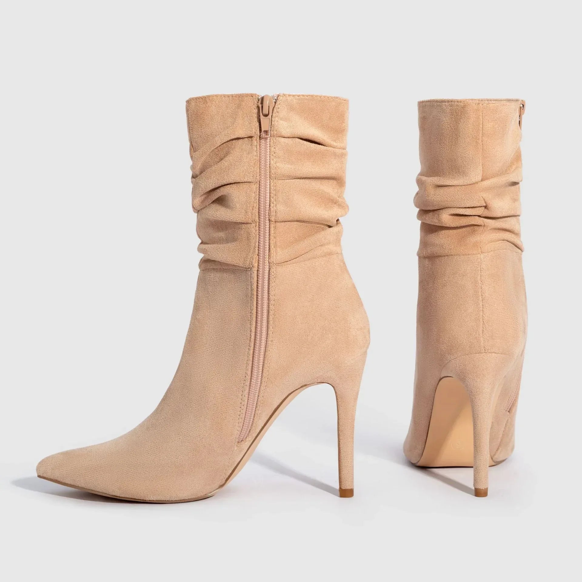 Women's Fashion Suede Pointed High Heels Boots - DanaFashionstore