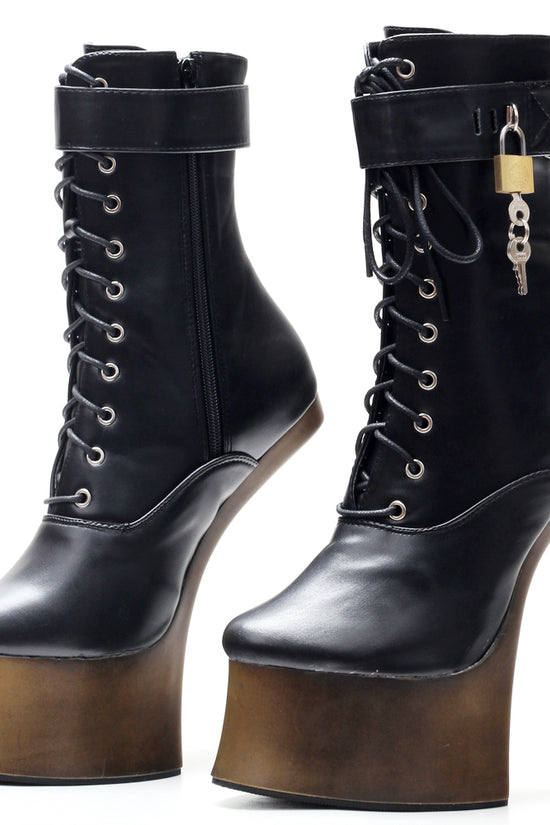 18cm Super High Heel Donkey Hoof Fancy Ankle Boots