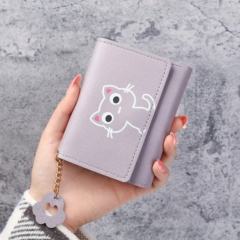 Women's Short Three-fold Cat Girls' Purse - DanaFashionstore