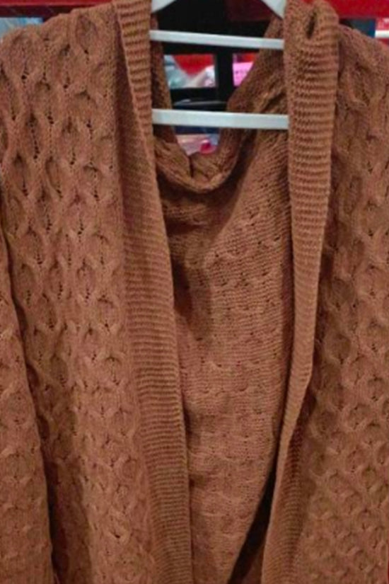 Women Winter Thick Warm Hooded Knitted Cardigan