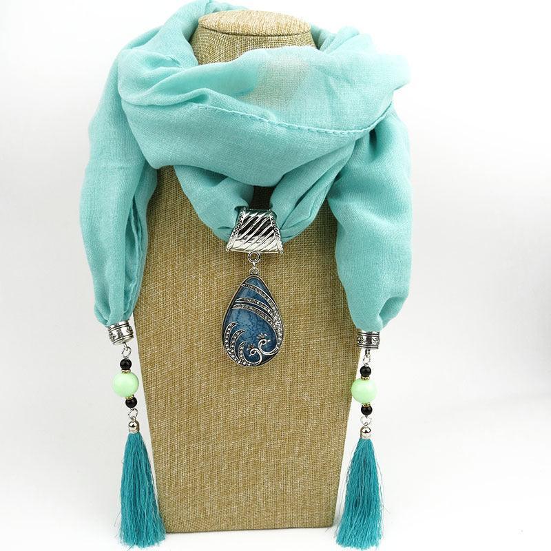 Ethnic Style Peacock Pendant Gem Tassel Scarf Shawl Autumn And Winter Women's Scarf - DanaFashionstore