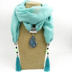 Ethnic Style Peacock Pendant Gem Tassel Scarf Shawl Autumn And Winter Women's Scarf - DanaFashionstore