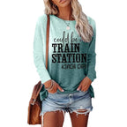 Retro Casual 3D Digital-Print Fashion Womens Crew-Neck T-Shirt Top