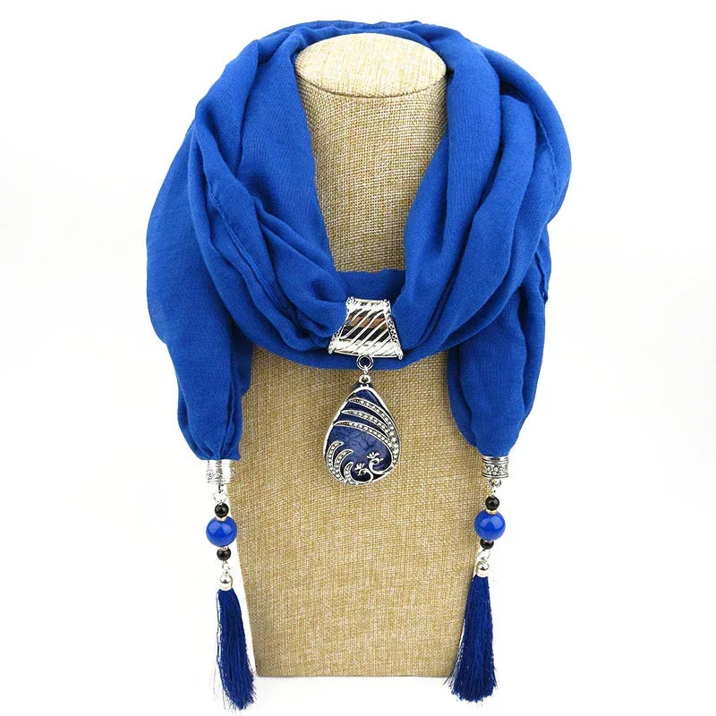 Ethnic Style Peacock Pendant Gem Tassel Scarf Shawl Autumn And Winter Women's Scarf - DanaFashionstore