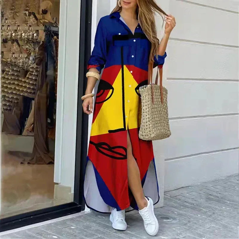 Fashion Printed Long Sleeve Dress 2026 - Maxi Long Dress - DanaFashionstore