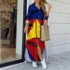 Fashion Printed Long Sleeve Dress 2026 - Maxi Long Dress - DanaFashionstore