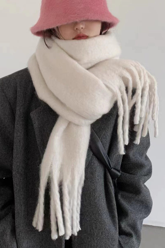 Women's Temperament Fashion Warm Solid Color Shawl Scarf