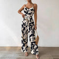 Floral Print Elastic Waist Jumpsuit 2026 - Belt Casual Jumpsuit - DanaFashionstore