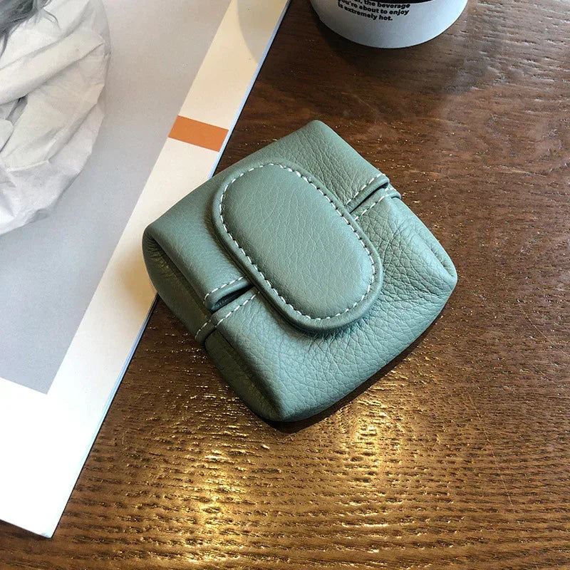 Coin Purse Women's Buckle First Layer Cowhide Coin Purse Key Case Carry Bag - DanaFashionstore