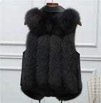 Fur Vest Short Coat 2026 - Patchwork Fox Fur Jacket Women's Warm Vest - DanaFashionstore