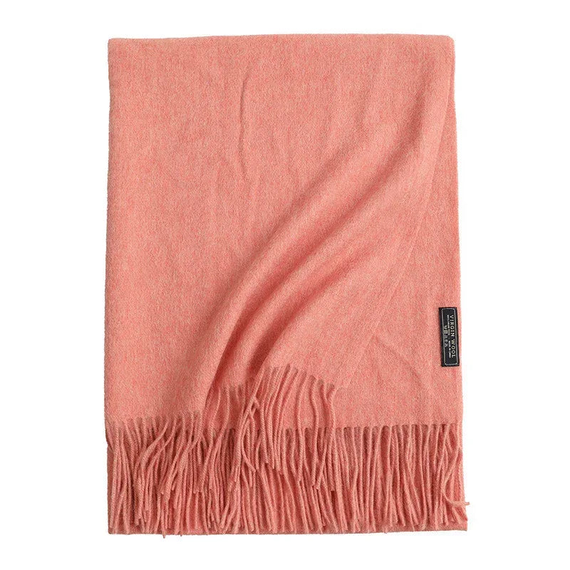New Solid Color Wool Long Beard Warm Tassel Scarf Thick - DanaFashionstore
