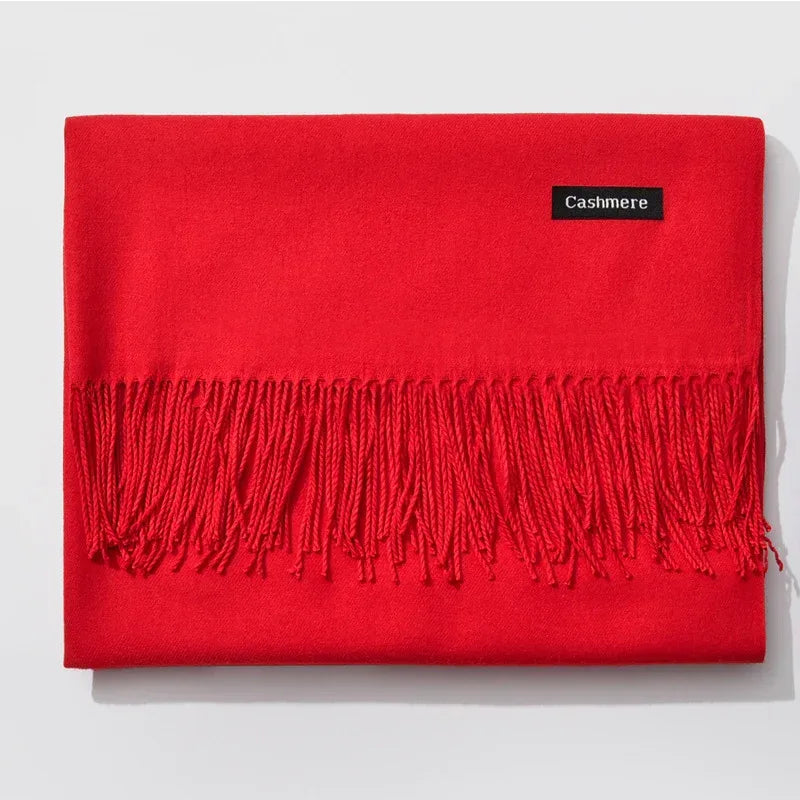 And Winter New Ladies Shawl Monochrome Cashmere Variety Warm Classic Scarf Scarf Scarf - DanaFashionstore
