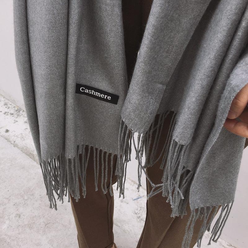And Winter New Ladies Shawl Monochrome Cashmere Variety Warm Classic Scarf Scarf Scarf - DanaFashionstore
