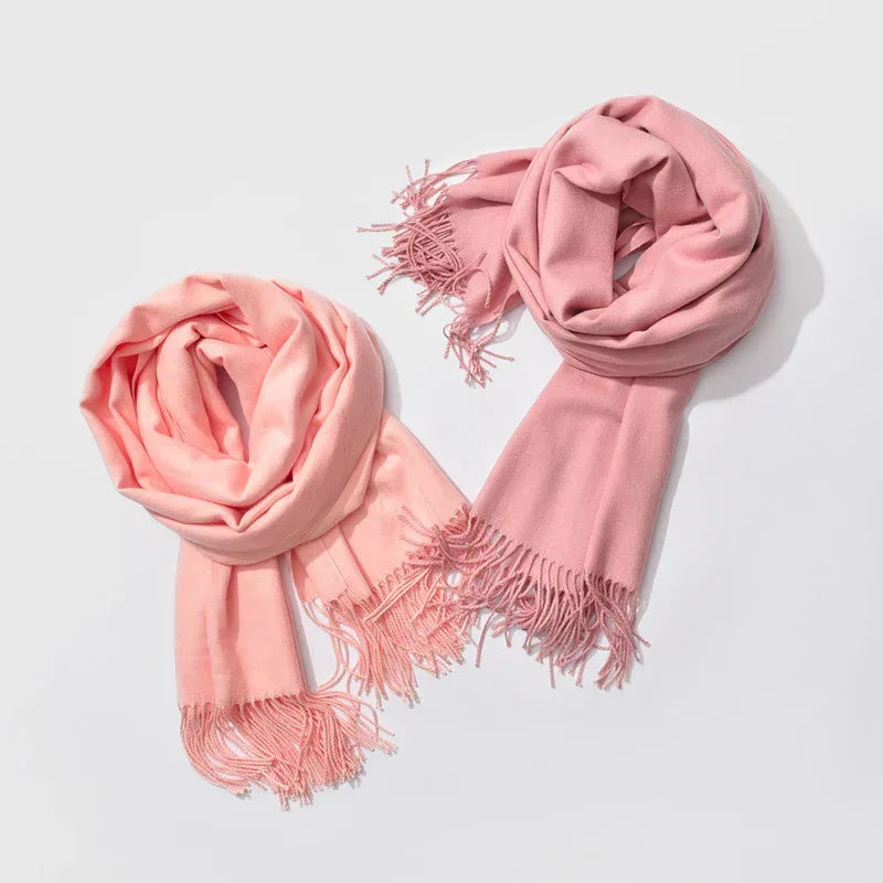 And Winter New Ladies Shawl Monochrome Cashmere Variety Warm Classic Scarf Scarf Scarf - DanaFashionstore