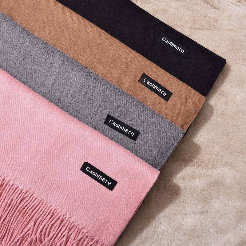And Winter New Ladies Shawl Monochrome Cashmere Variety Warm Classic Scarf Scarf Scarf - DanaFashionstore