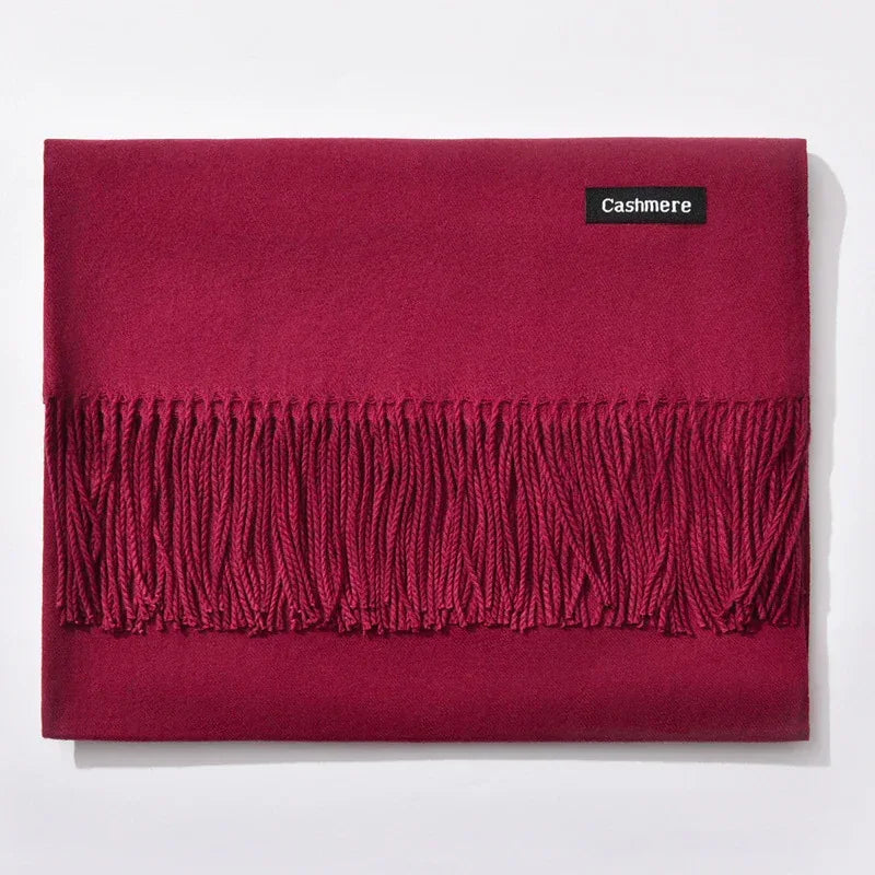 And Winter New Ladies Shawl Monochrome Cashmere Variety Warm Classic Scarf Scarf Scarf - DanaFashionstore