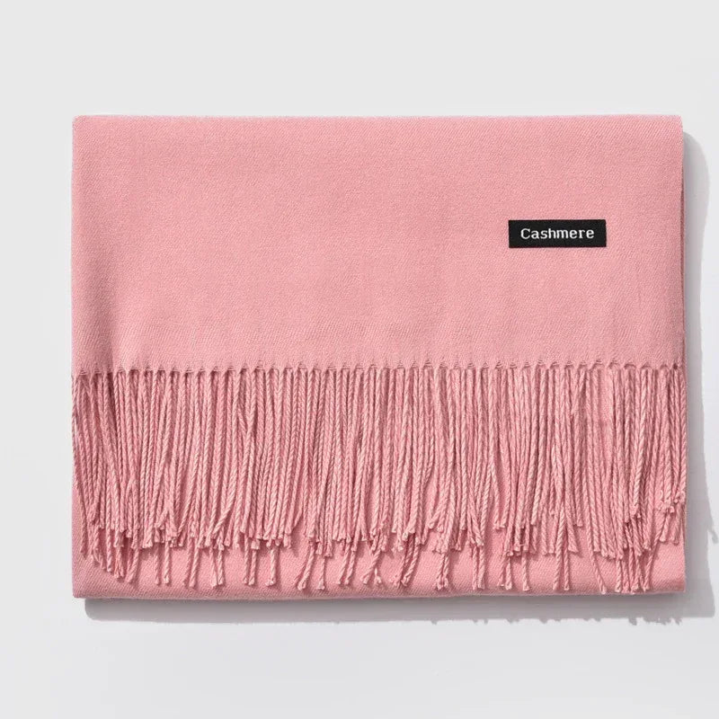 And Winter New Ladies Shawl Monochrome Cashmere Variety Warm Classic Scarf Scarf Scarf - DanaFashionstore