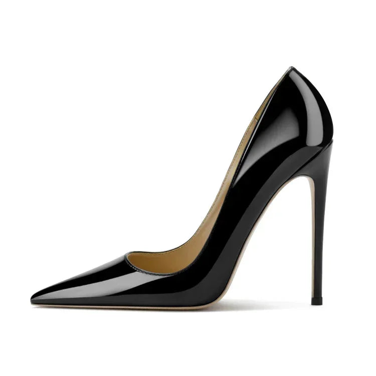 Stiletto High Heels Large Size Cross-border Black Patent Leather Shoes - DanaFashionstore