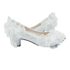 Male Lace High-heeled Shoes Korean Style, Flower Rhinestone Tassel Bride - DanaFashionstore