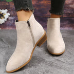 Pointed Suede Elastic Band, Thick Heel Casual Single Shoes For Women - DanaFashionstore