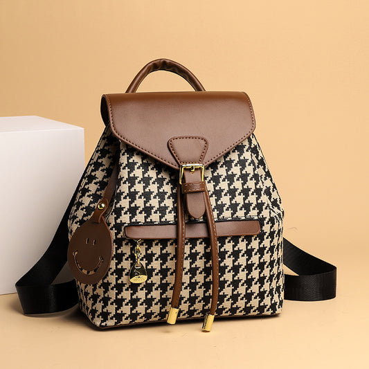 Houndstooth Backpack Women High Capacity Travel Bags Girls - Dana Fashion