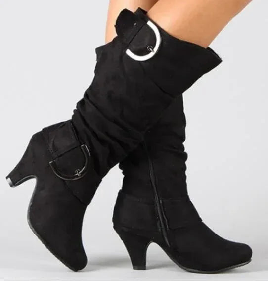 Belt buckle mid boots - DanaFashionstore