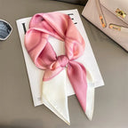 Artificial Silk Striped High-grade Korean Style Stylish Beach Arm Bag Silk Scarf - DanaFashionstore
