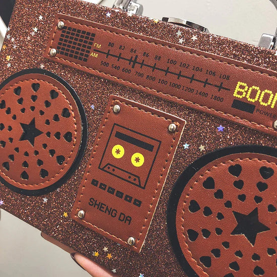 Sequins box bag radio handbag bright surface Harajuku wind Messenger bag - DanaFashionstore