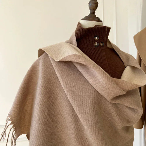 Double-sided Artificial Australian Wool Scarf Shawl - DanaFashionstore
