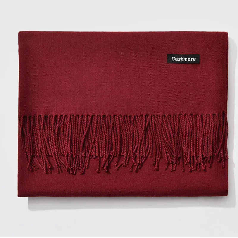 And Winter New Ladies Shawl Monochrome Cashmere Variety Warm Classic Scarf Scarf Scarf - DanaFashionstore