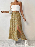 Women's Fashionable With Side-slit Printed Skirt - DanaFashionstore