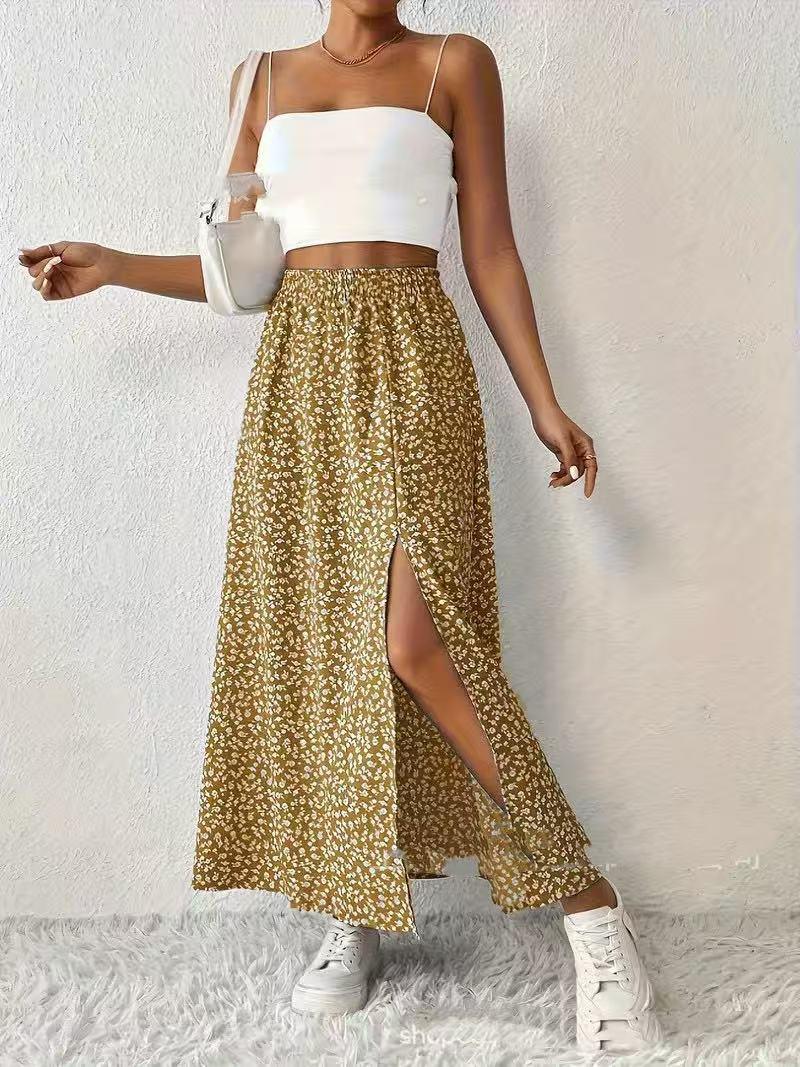Women's Fashionable With Side-slit Printed Skirt - DanaFashionstore