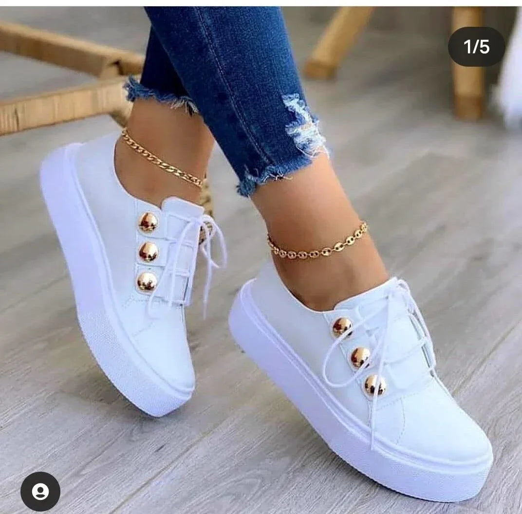 One-foot Square-toe Loafers White Shoes Soft Platform Platform - DanaFashionstore