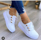 One-foot Square-toe Loafers White Shoes Soft Platform Platform - DanaFashionstore